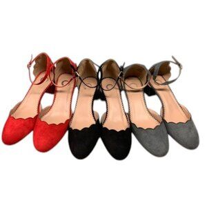 Journee Collection Edna D’Orsay Block Heel Shoes Womens Size 10 Faux Suede Lot 3